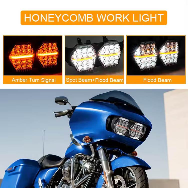 2015以降FLTRモデル HanyComb LEDヘッドライト ウインカー機能付き 