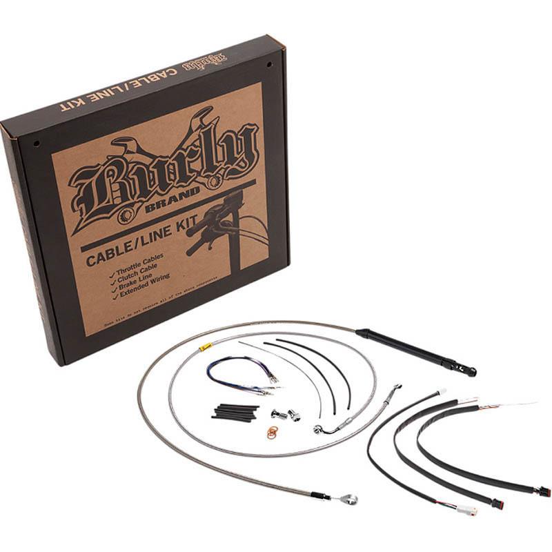 【BURLY】 ステンレスケーブルキット 16インチエイプハンドル用 FLHC/S、FLDE、FLSL、FLFB/S B301244HD