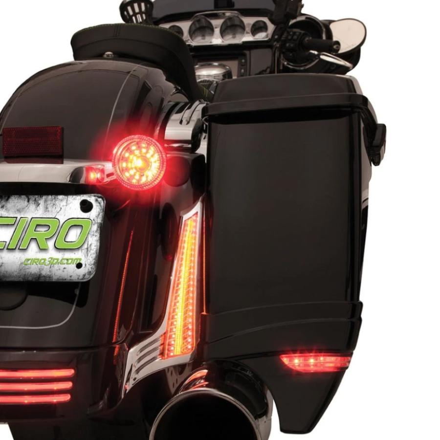CIRO C40022 LEDフィラーパネルライト クローム/クリアレンズ 2014〜2023 FLHX、FLHXS、FLTRX、FLTRXS、FLHRXS