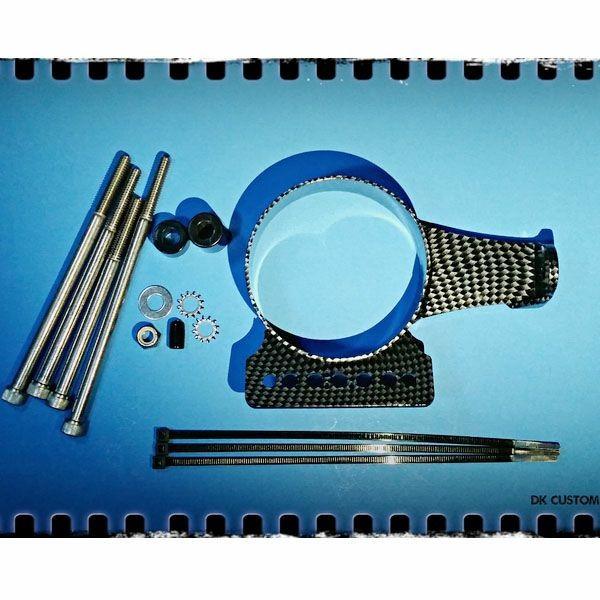 DKカスタム DK-SPT-SPILRCFL カーボンルック スピードメーター 移設キット インジケーターブラケット付き 1995〜2021 スポーツスター、ダイナ