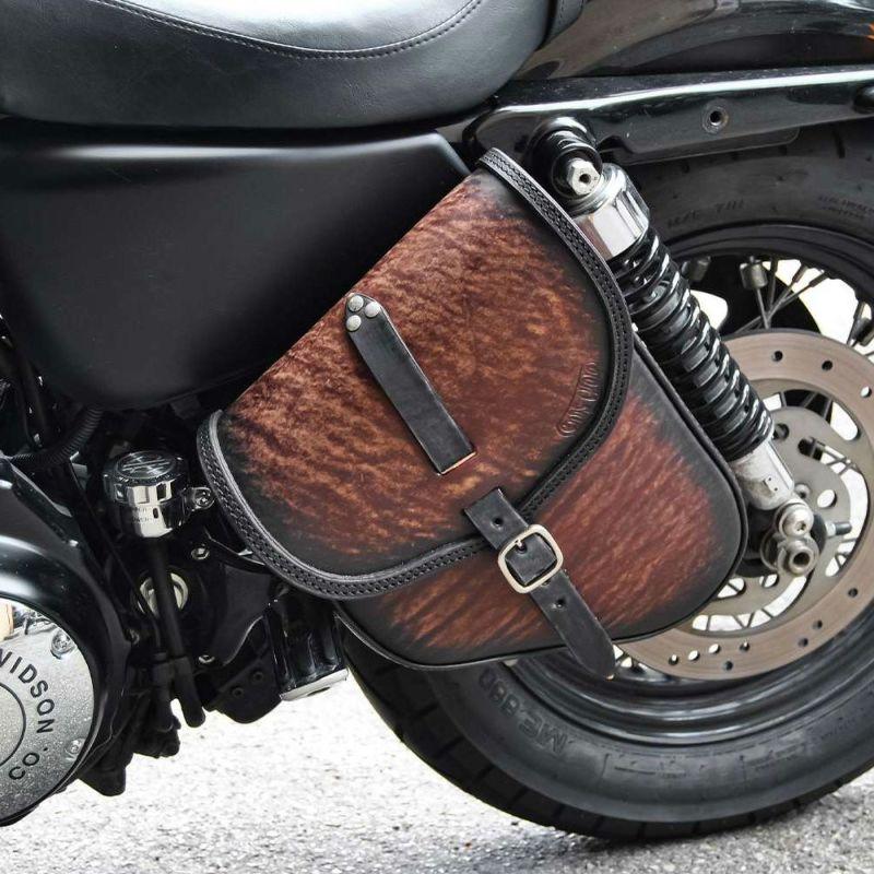 エンズクオイオ Gitan レザーサドルバッグ 6L (ディストレスト 
