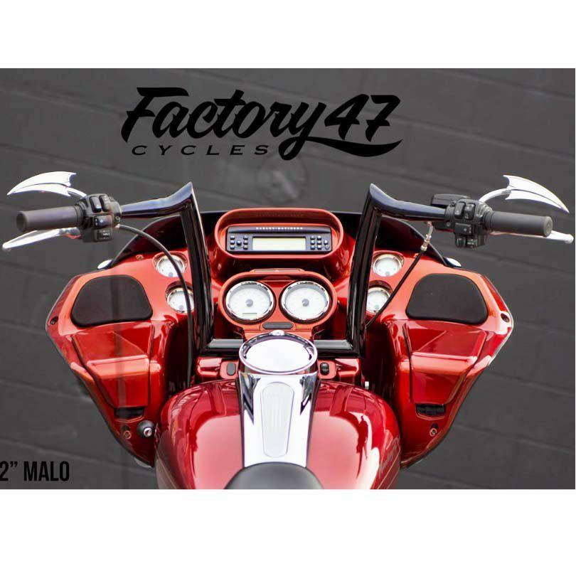 Factory47 HB1805012B MALO ハンドルバー グロスブラック 12インチ 2016〜2024 ソフテイル、2008〜2022 FLHR、2008〜2013 FLTR、FLTRX