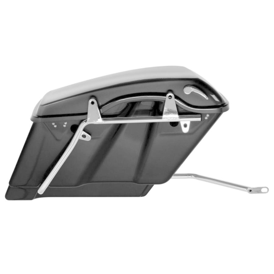 HOG WORKZ ストレッチサドルバッグコンバージョンキット クロームブラケット/ビビッドブラック_1