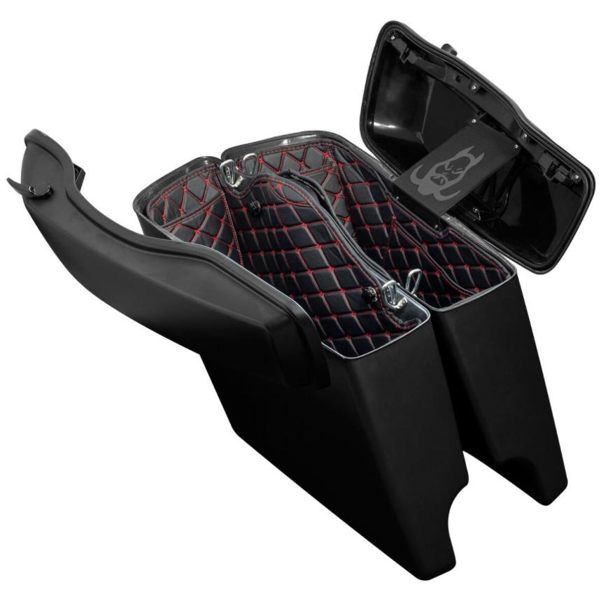 HOGWORKZ ストレッチサドルバッグ用ライナー ブラック/レッドステッチ_2