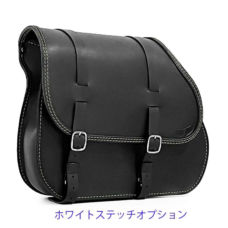 エンズクオイオ Middle Dyna レザーサドルバッグ 29.5L (ブラック 