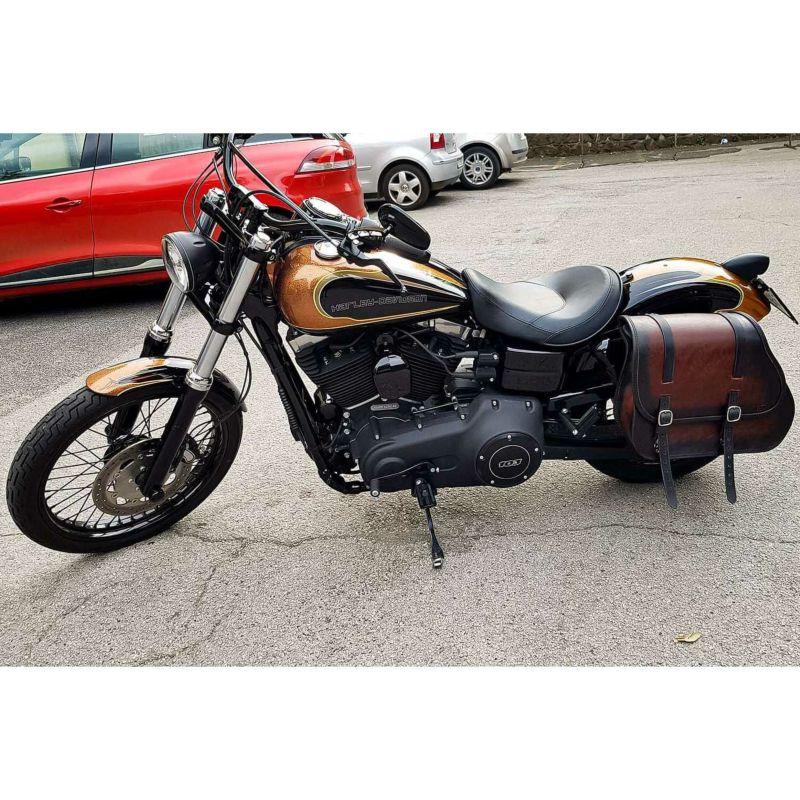 エンズクオイオ Middle Dyna レザーサドルバッグ 29.5L (ディスト