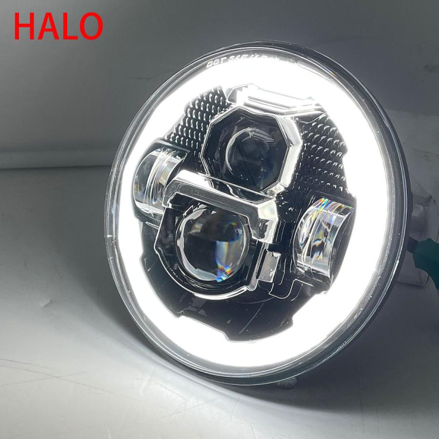 7インチ LEDヘッドライト HALOリング ブラック World Motor