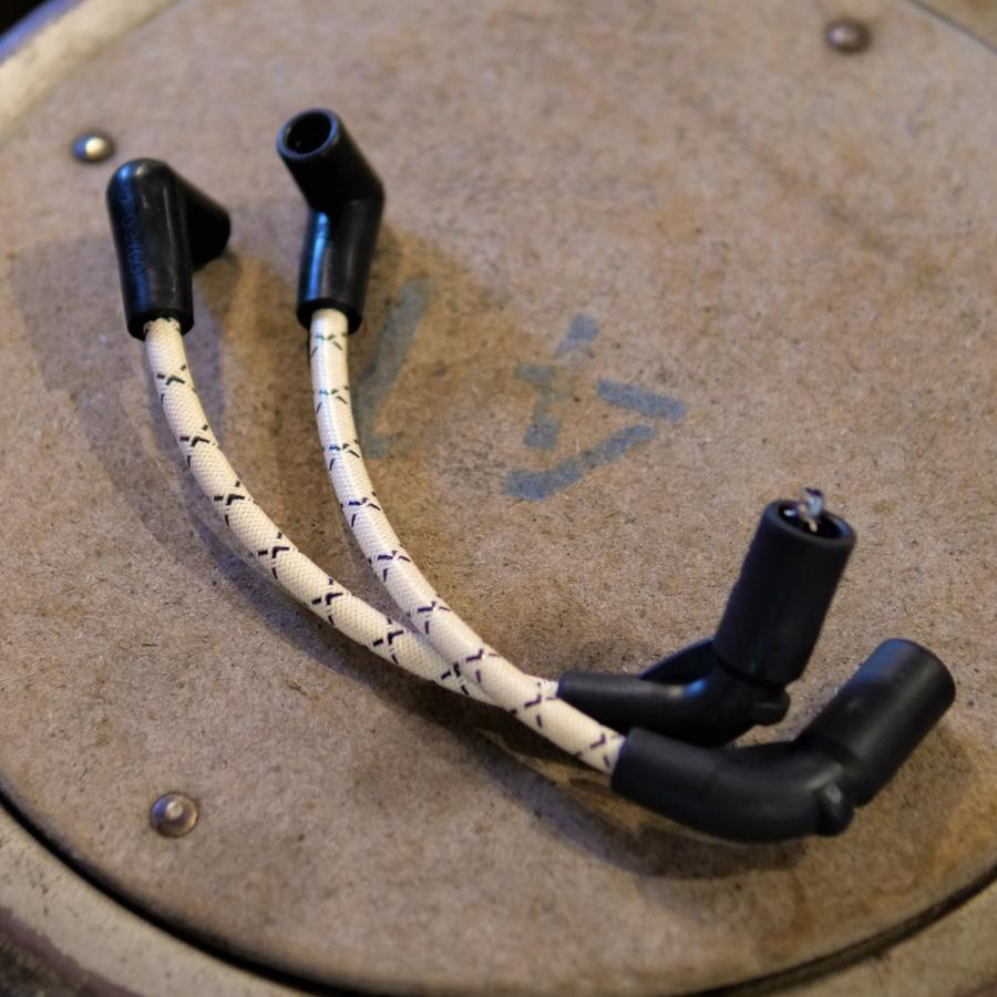 XL スポーツスター 布巻きスパークプラグコード 下向き用(アイボリー