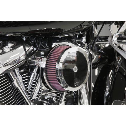 K&N エアクリーナー ブラック M8 ミルウォーキーエイト　ソフテイル K&N Street Metal・ハーレーM8用ハイフローエアクリ―ナー クローム
