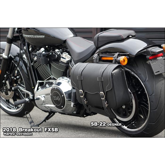 デグナー SB-22-BK ラージ本革サドルバッグ 長方形シルエット デグナー SB-22-BK ラージ本革サドルバッグ 長方形シルエット