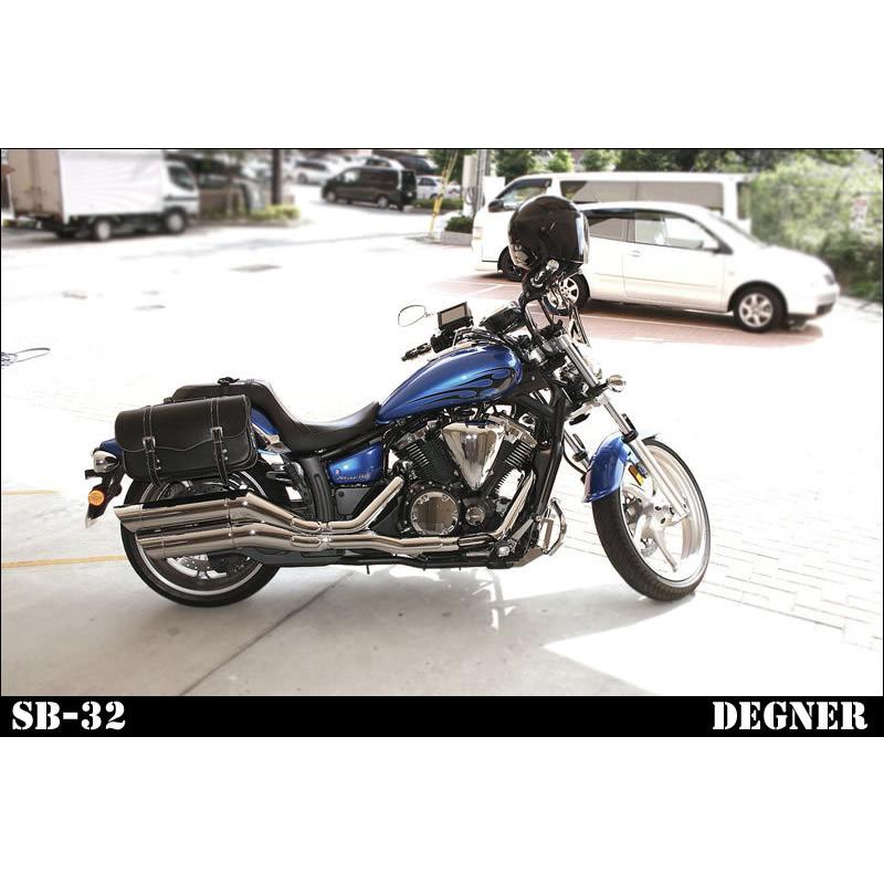 デグナー SB-32-BK マフラー側 本革サドルバッグ ブラック : HD-PARTS 
