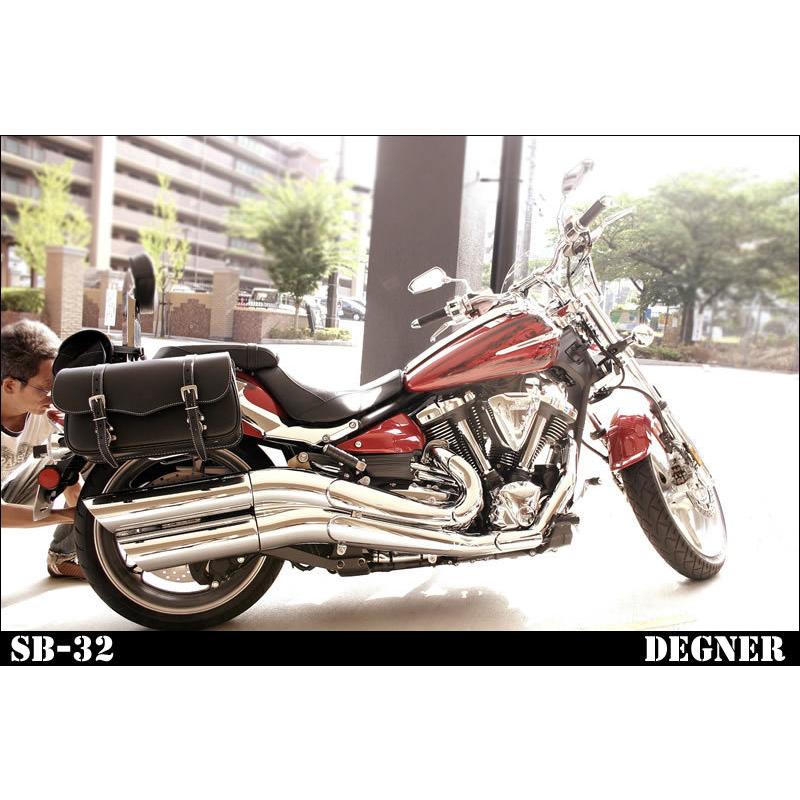 デグナー SB-32-BK マフラー側 本革サドルバッグ ブラック : HD-PARTS 