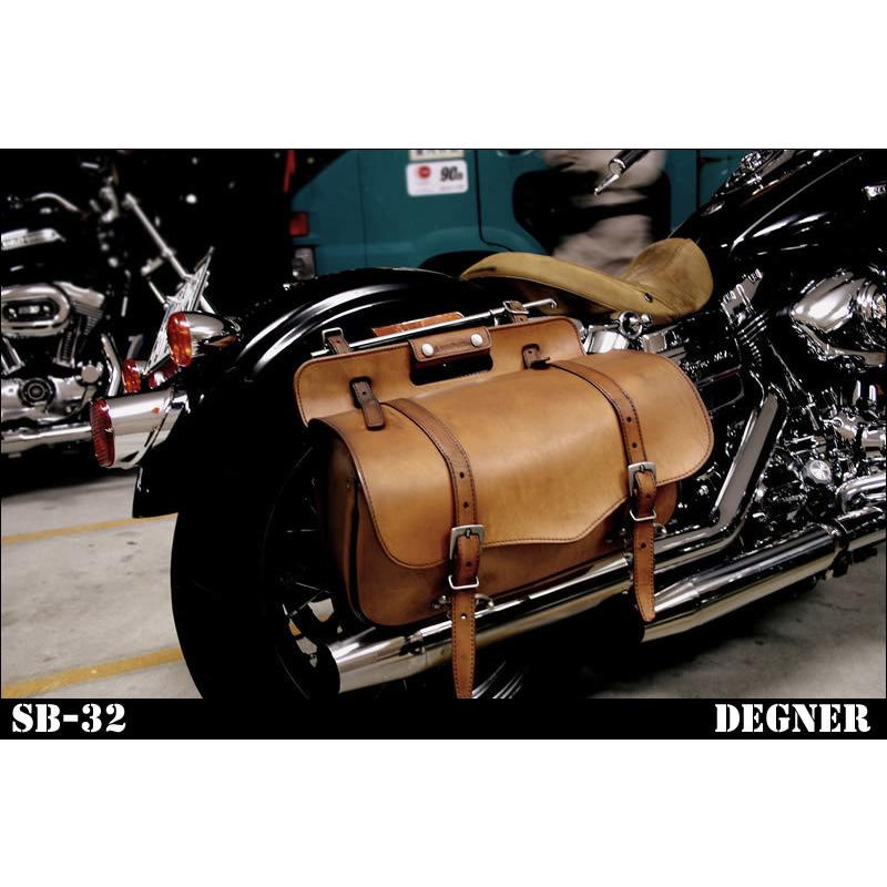 デグナー SB-32-TAN マフラー側 本革サドルバッグ タン : HD-PARTS 