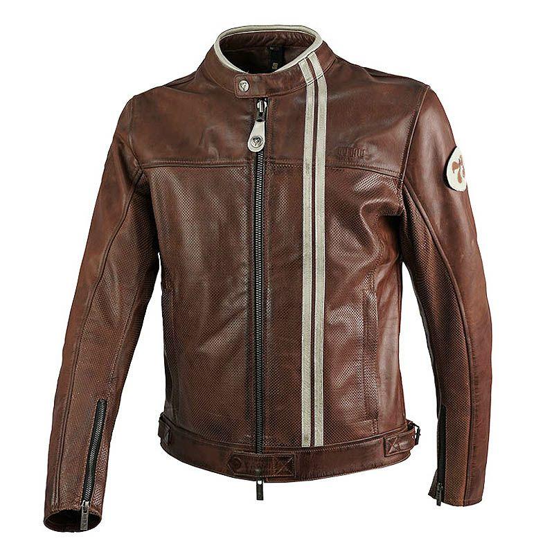70S MAN パンチングレザー バイクジャケット ブラウン バイ シティ