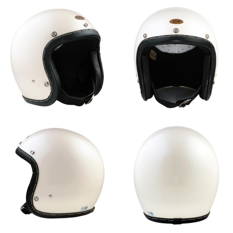 【美品】SHM アイボリー ジェットヘルメット　59‐60cm　 シールド付き 美品】SHM アイボリー ジェットヘルメット 59‐60cm シールド付き