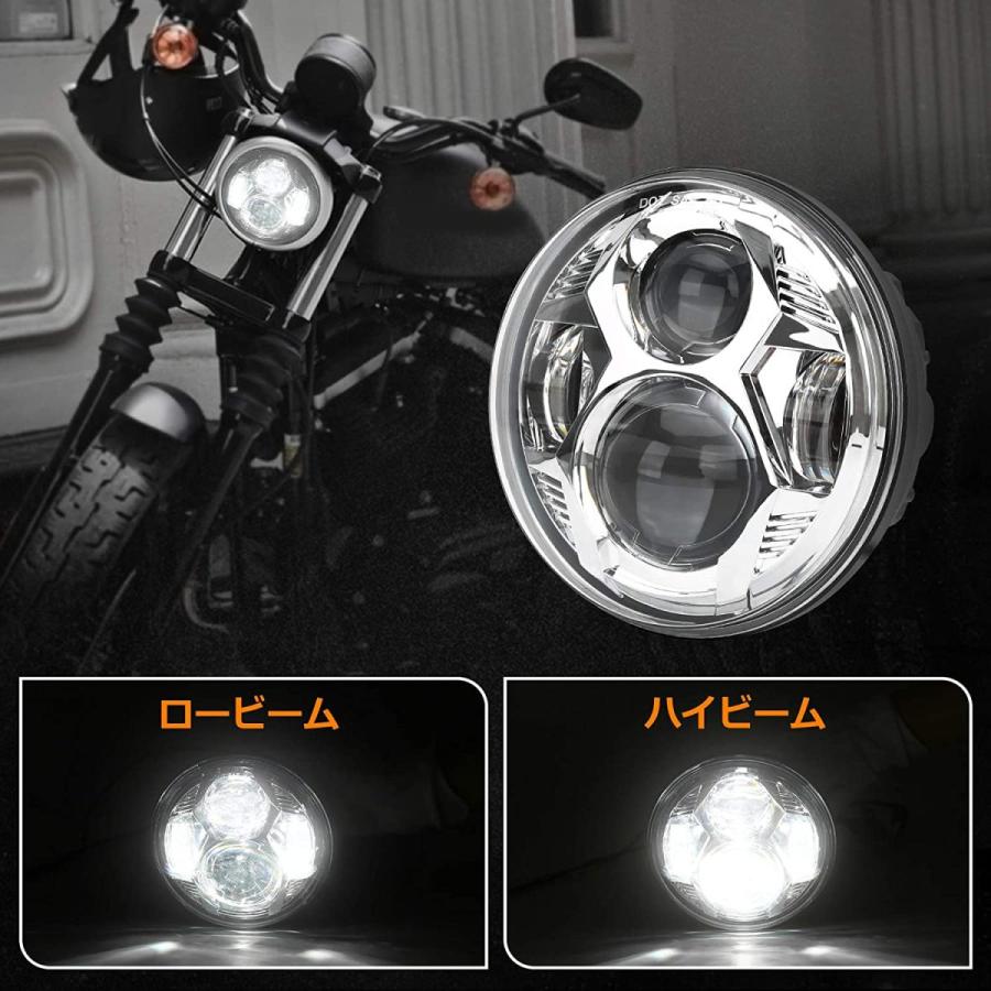 WMW プロジェクターLED 5-3/4インチ・ヘッドライト ハーレー用 クローム
