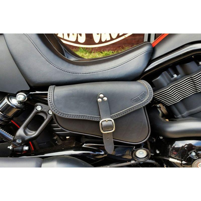 エンズクオイオ V-Bag レザーサドルバッグ (ブラック) Vロッド : HD