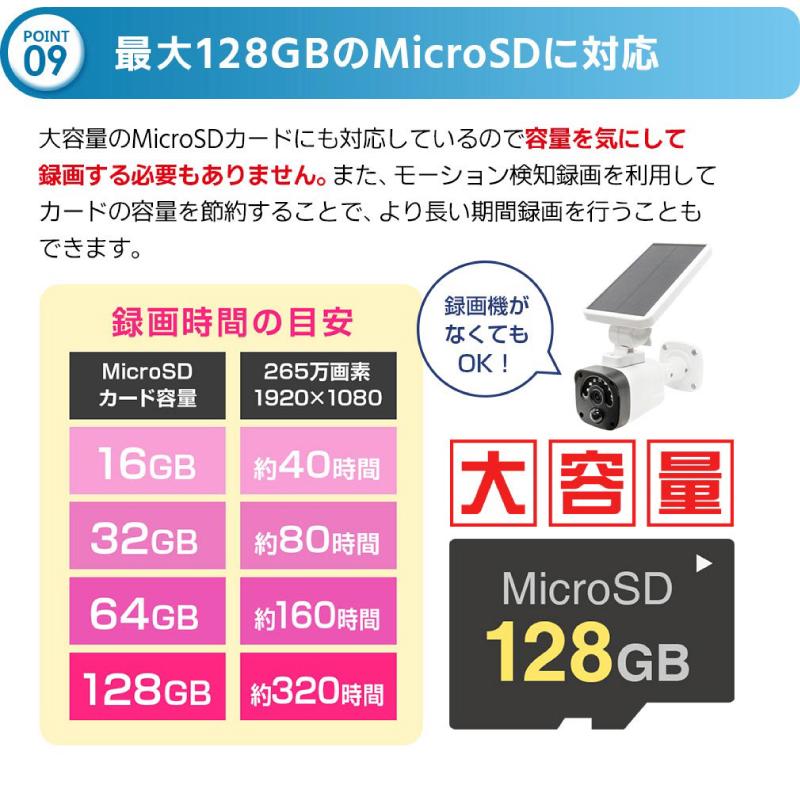 亀ソーラー3 防犯カメラ 400万画素 家庭用 防水 マイク 音声 監視