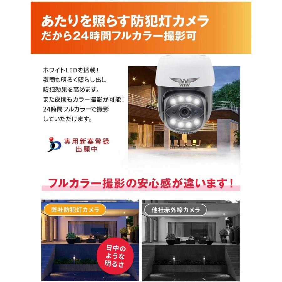 防犯カメラ 365万画素 PTZ 屋外 パンチルト 双方向通話 SDカード録画