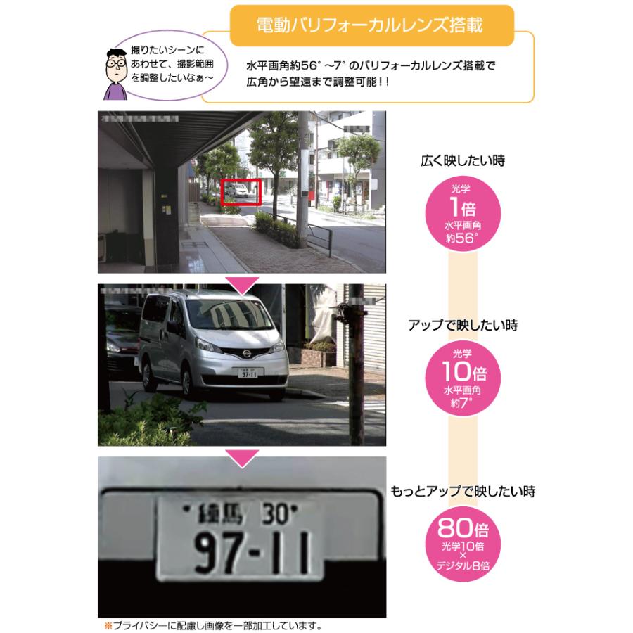 防犯カメラ 監視カメラ 電動バリフォーカルレンズ スマートズーム オートフォーカス AHD 屋外用 ハイビジョン 赤外線 コロナ電業 TR-H220VZ_5