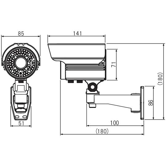 防犯カメラ　MTW-3585AHD マザーツール 防犯カメラ MTW-3585AHD 監視カメラ 200万画素 防水 バリ