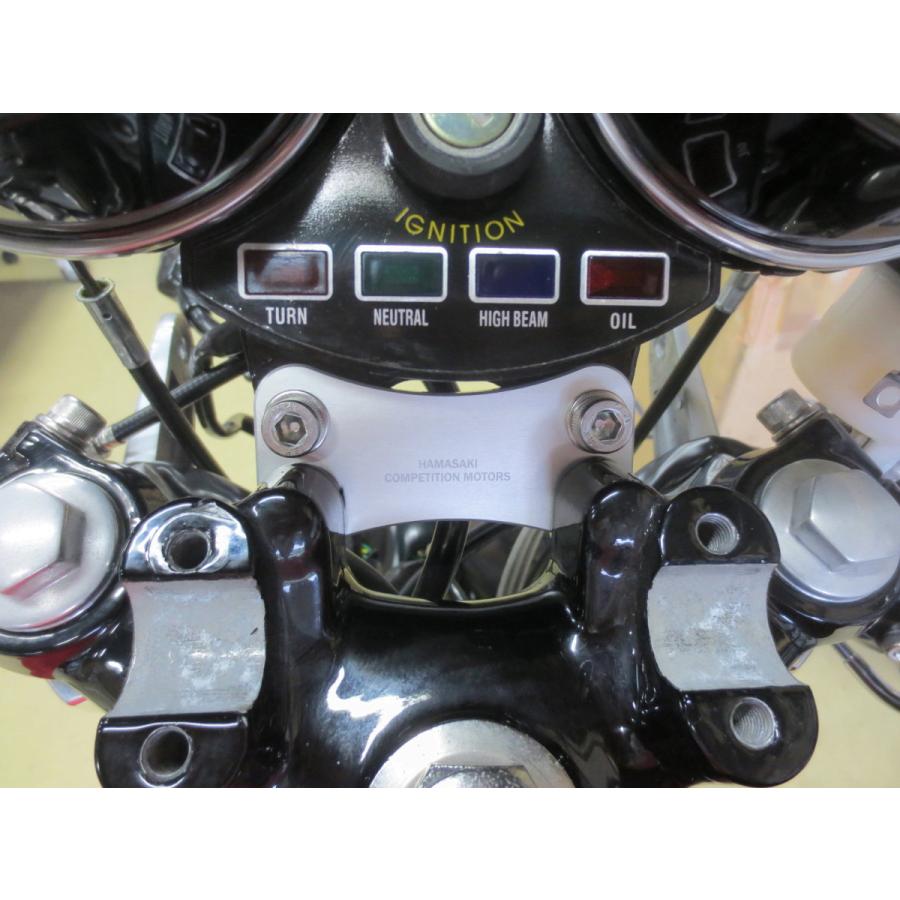 マイメン出品Z400FXメーターアップステー&チェーンカバーセット 547】 Z400FX メーターカバーセット ブラッククローム 上下