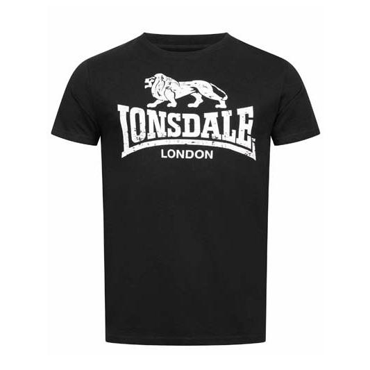 LONSDALE ロンズデール / ライオンロゴプリントTシャツ(SILVERHILL) Black -送料無料-｜he-lp