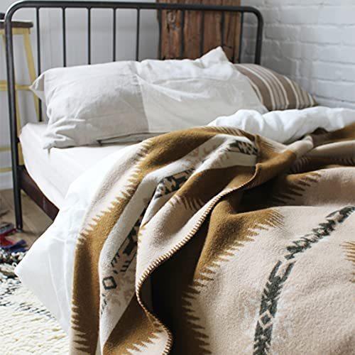 バッシュ Basshu ウールブランケット 毛布 ブランケット 153 180 毛布 ブランケット ボーダー ジャガード ボーダー ネイティブ Light 泉大津 Brown He Yaヤフー店 A B09fl6knvl 2108 日本製 22新色