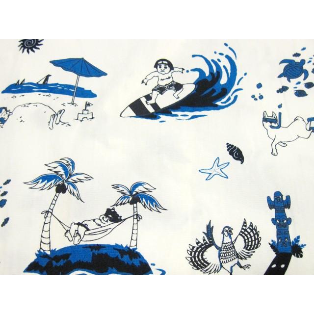 桃太郎ジーンズ アロハシャツ オリジナルプリント コットン