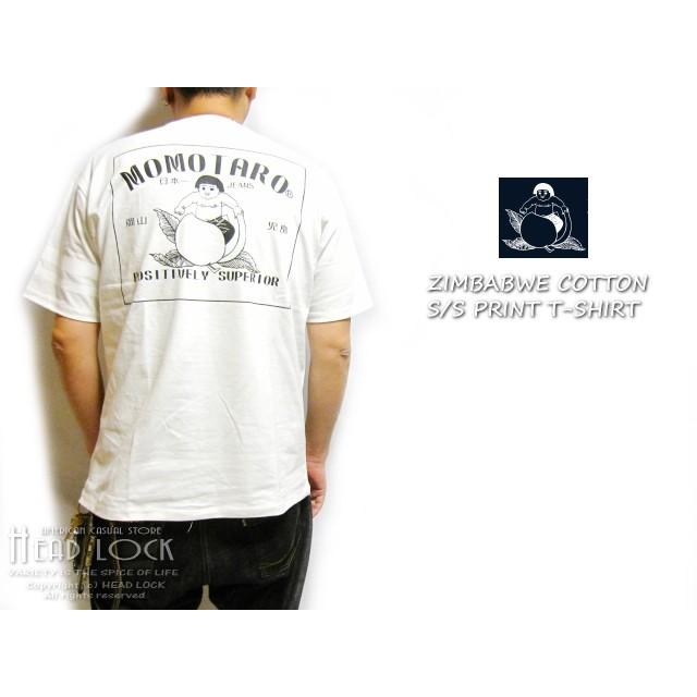 桃太郎ジーンズ ジンバブエコットンTシャツ レザーパッチ