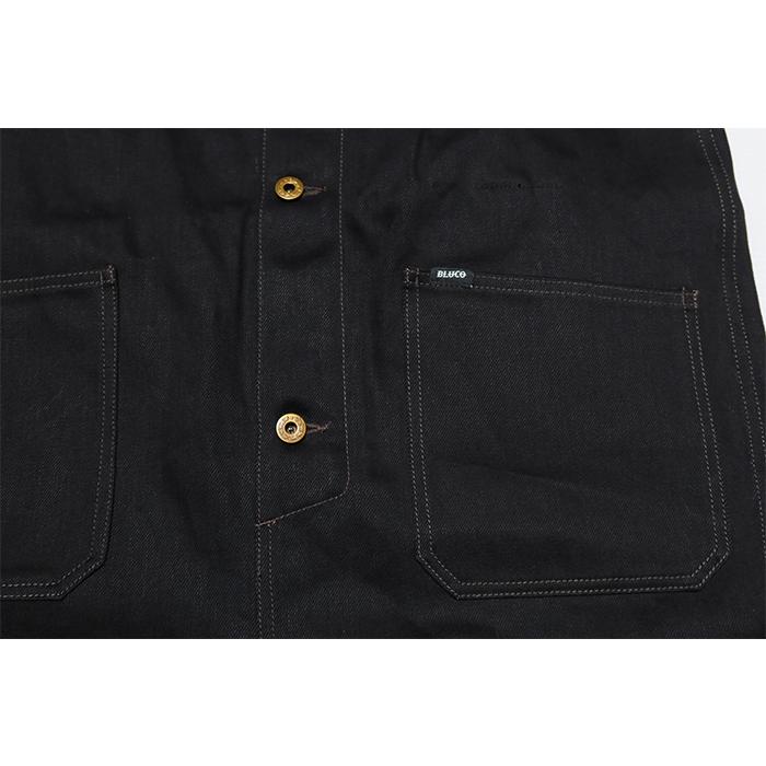 BLUCO ブルコ ジャパンデニムオーバーオール リジット BLUCO WORK GARMENT 161-43-008 インディゴ ブラック_4