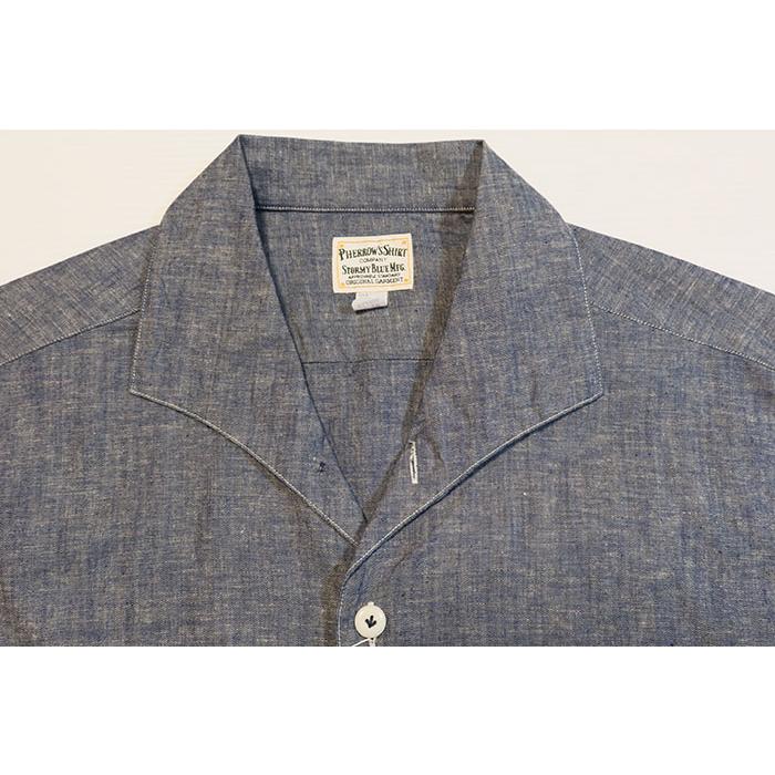 Pherrow's（フェローズ） イタリアンカラー シャンブレーシャツ 半袖
