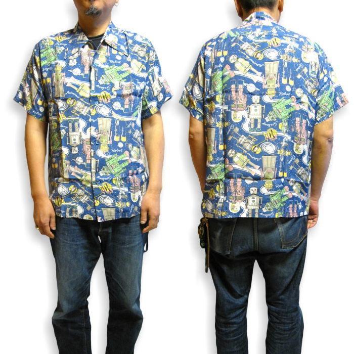 Pherrow's フェローズ アロハシャツ 25S-HAWAIIAN NAVY レーヨン
