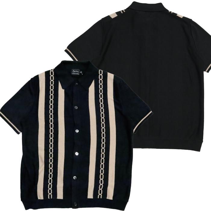Pherrow's フェローズ コットンニットシャツ 半袖 ストライプ オープンシャツ 24S-PIKS1｜head-lock｜05