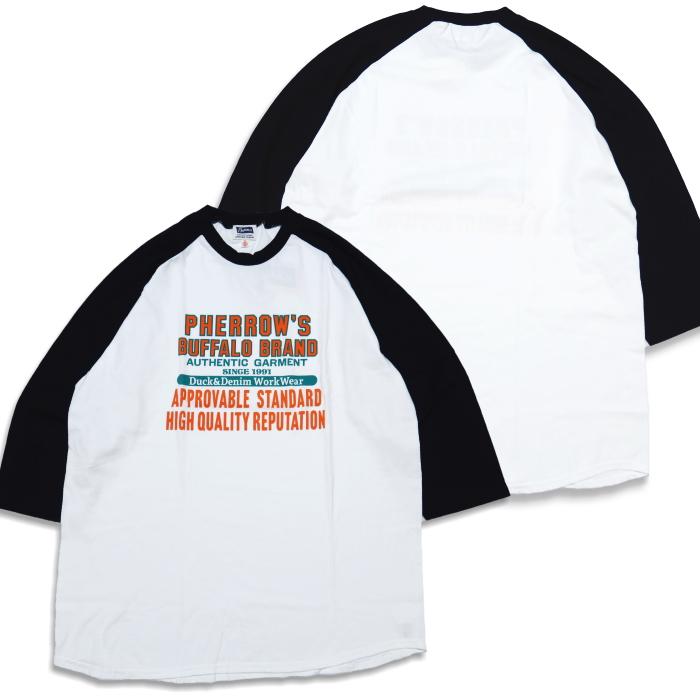 Pherrow's（フェローズ） 七分袖Tシャツ ラグランスリーブ 25S-PRBT1