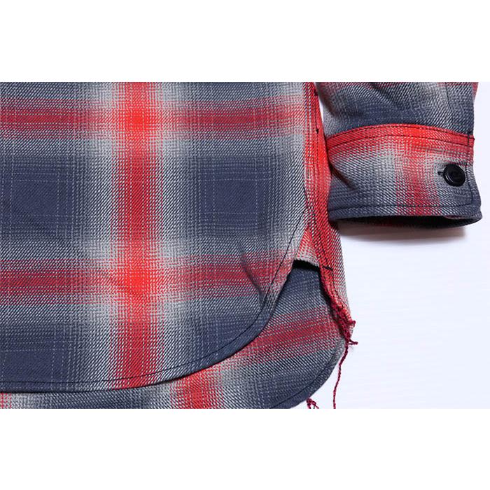 HOUSTON ヒューストン オンブレチェックビエラシャツ 長袖 41252 ヘビーオンス ワークシャツ | HOUSTON | 07