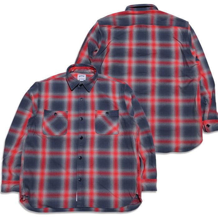 HOUSTON ヒューストン オンブレチェックビエラシャツ 長袖 41252 ヘビーオンス ワークシャツ | HOUSTON | 10