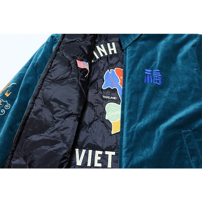 HOUSTON ヒューストン リバーシブルベトナムジャケット ベトジャン 別珍 キルティング グリーン 51515 | HOUSTON | 03