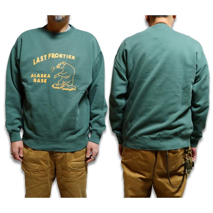 BARNS OUTIFITTERS グリーンスウェット M BARNS OUTFITTERS バーンズアウトフィッターズ スウェットシャツ