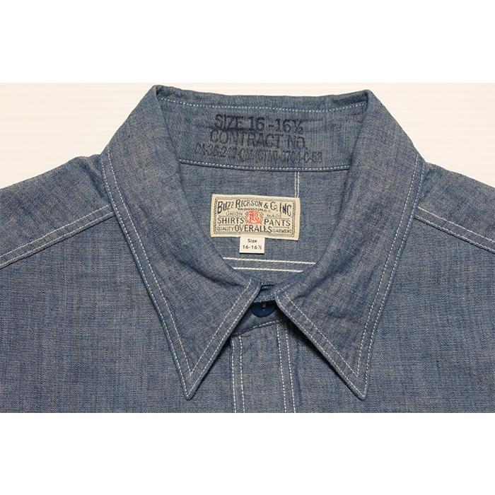 Buzz Rickson's シャンブレーシャツ30thAnniversary BUZZ RICKSON'S バスリクソンズ 30周年 長袖 刺繍 シャンブレー