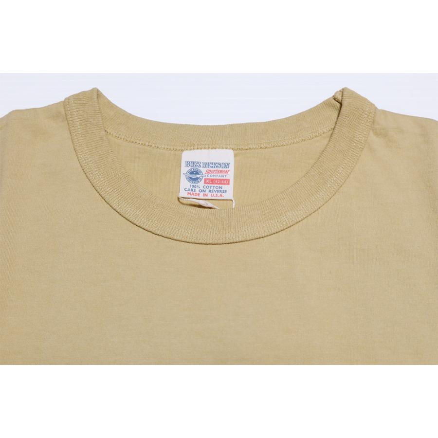 BUZZ RICKSON’S(バズリクソンズ) Tシャツ BEAT ARMY GO NAVY BR79702 アメリカ製 丸胴 メンズ 半袖 ベージュ | BUZZ RICKSON'S | 01