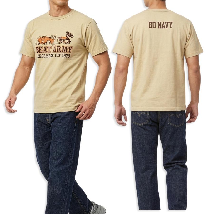 BUZZ RICKSON’S(バズリクソンズ) Tシャツ BEAT ARMY GO NAVY BR79702 アメリカ製 丸胴 メンズ 半袖 ベージュ | BUZZ RICKSON'S | 06