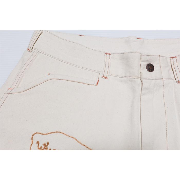 payday ホワイト コーデュロイパンツ SQUARE BAK刺繍 payday ホワイト コーデュロイパンツ SQUARE BAK刺繍 payday