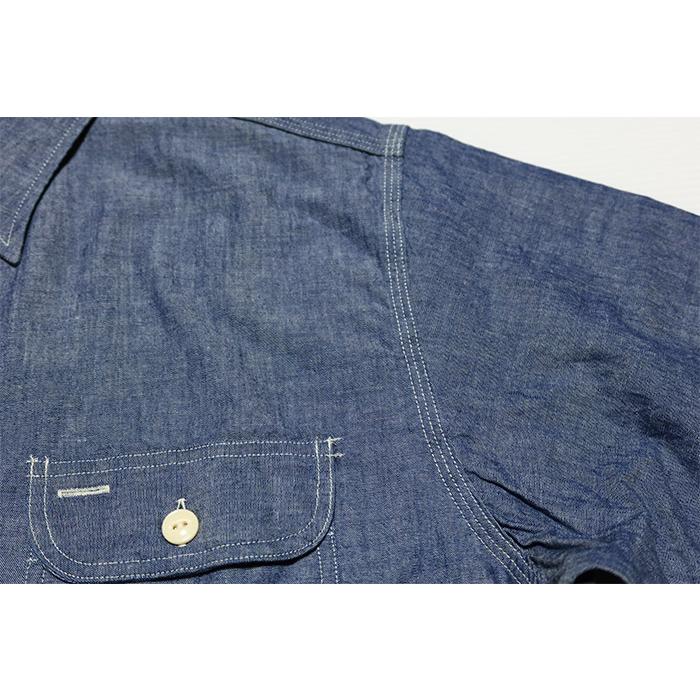 SUGAR CANE シュガーケーン ブルーシャンブレーワークシャツ 長袖