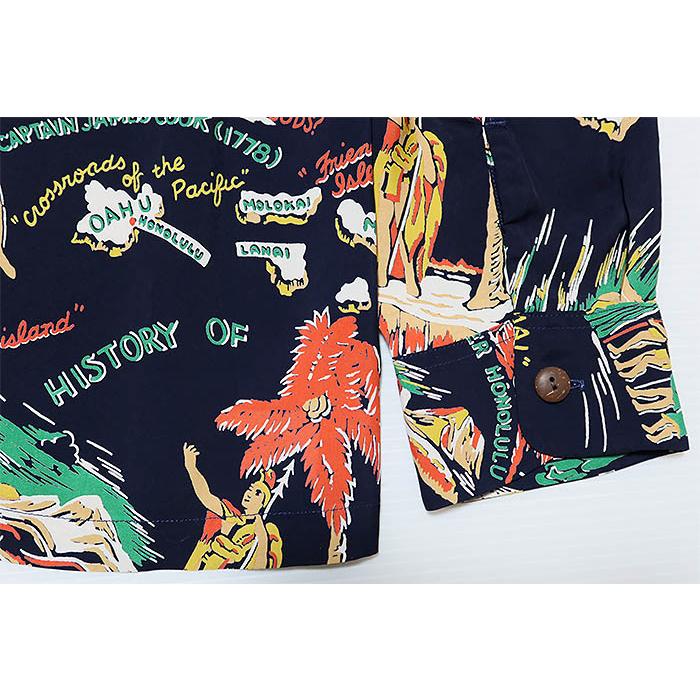 SUN SURF サンサーフ アロハシャツ 長袖 HISTORY OF THE ISLANDS