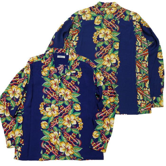 SUN SURF サンサーフ アロハシャツ 長袖 BLESSING GIFTFROM HAWAII
