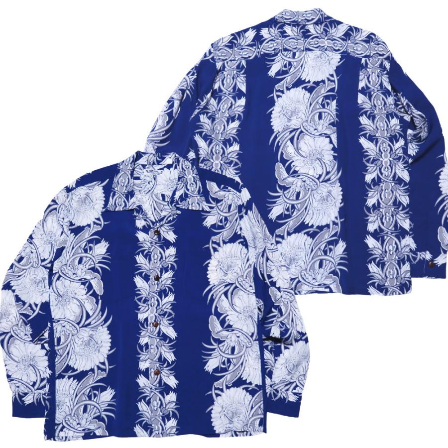 SUN SURF サンサーフ アロハシャツ 長袖 NIGHT BLOOMING CEREUS BORDER
