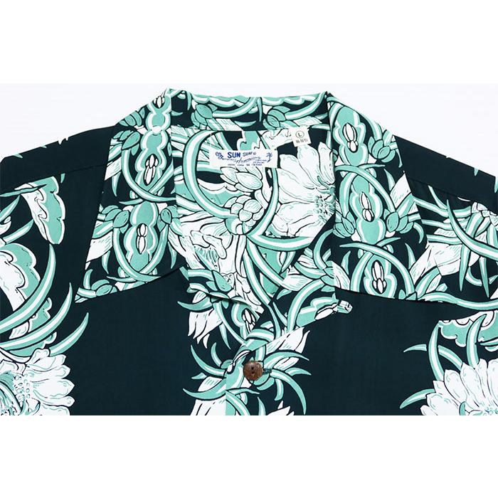 SUN SURF サンサーフ アロハシャツ NIGHT BLOOMING CEREUS BORDER 半袖