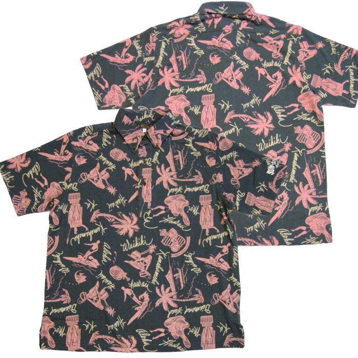 新品 マスターバニー サンベール×クールフロー鹿の子カットソー(4)M/黒⭐︎ SUN SURF サンサーフ クールマックス 鹿の子ハワイアンシャツ