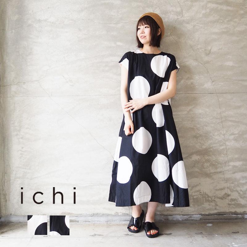 Ichi イチ ワンピース レディース 大水玉プリント ノースリーブ ワンピース プリントワンピース ノースリーブワンピ 柄 ドット柄 Headfootmixism 通販 Yahoo ショッピング